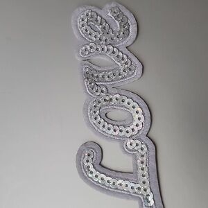 SPARKLE SEQUINS LOVE IRON ON PATCH